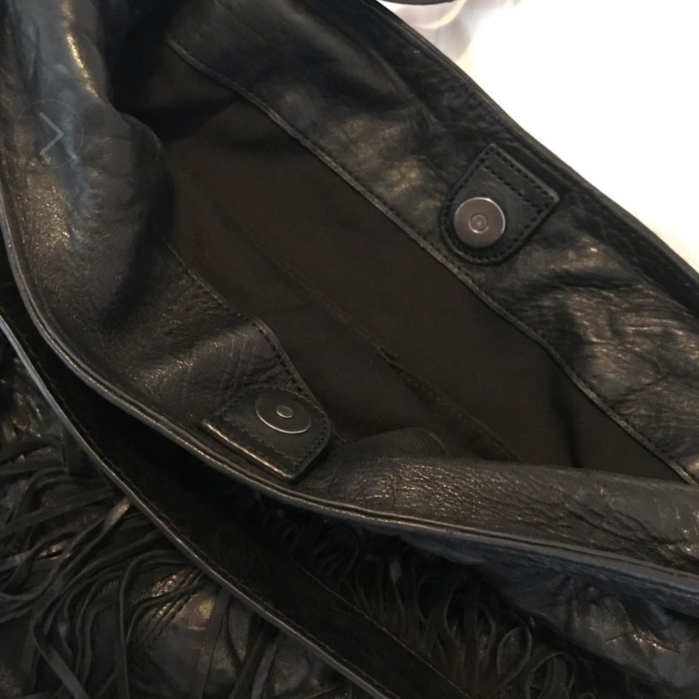 FRYE Black Fringe Leather Hobo Bag - Picture 8 of 16